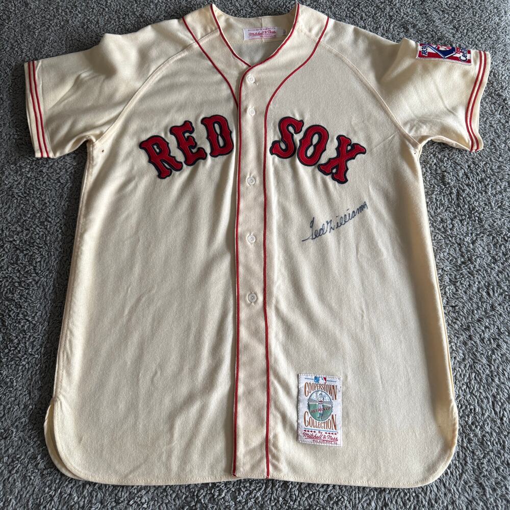Authentic Ted Williams Wool Mitchell & Ness MLB Boston Red Sox 1939 Jersey L